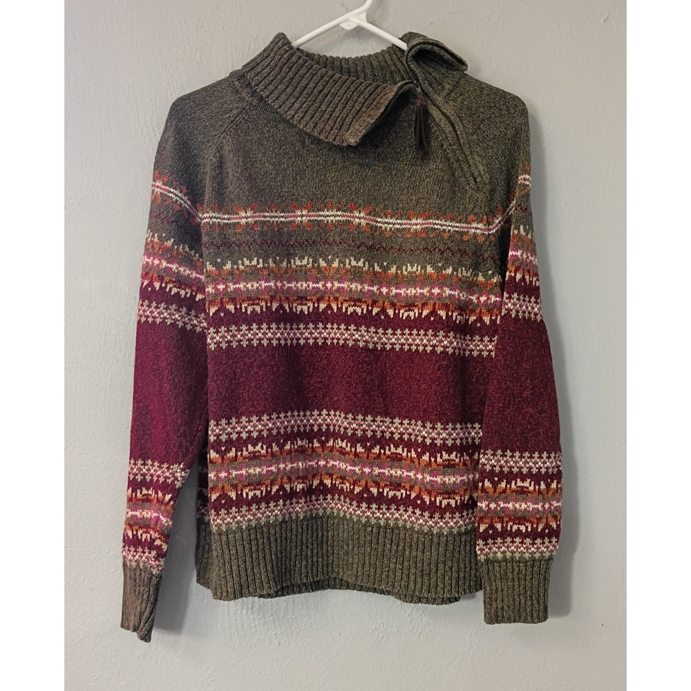 Vintage Fashion Bug Cozy Multicolor Nordic Knit Sweater Large Cozy‎ Fall Winter